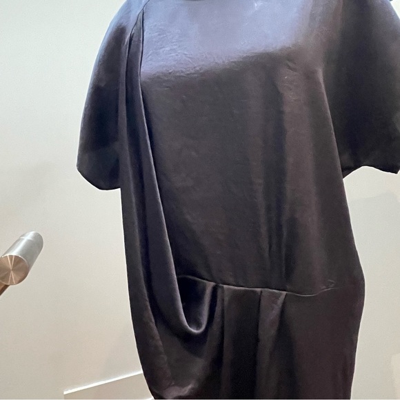 Topshop Navy Silk Shift Dress - Picture 4 of 7